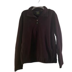 TIMBERLAND Men’s Black Fleece 1/4 Zip Pull Over / Size: Large